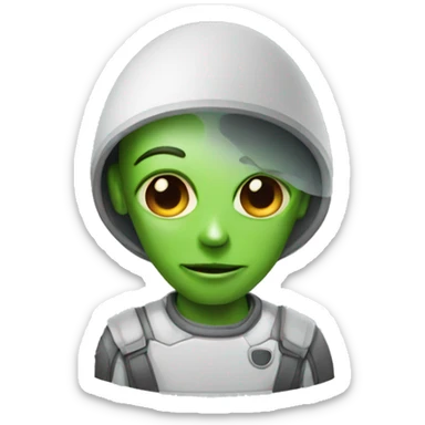 an alien graphic designer sticker