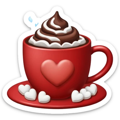 heart with winter hot cocoa sticker