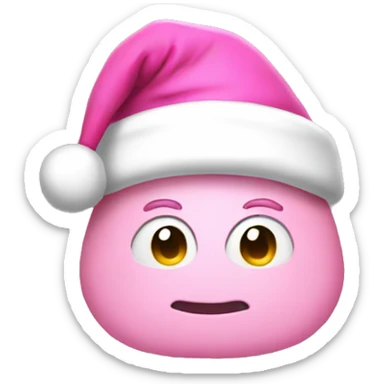 pink santa hat  sticker