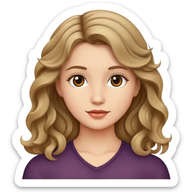 Menina do cabelo loiro escuro ondulado  sticker