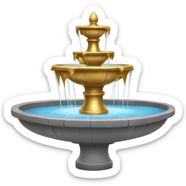 gold water fountain sticker
