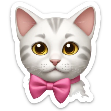 cat with bows sticker