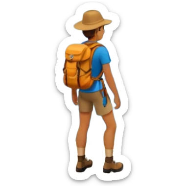 Hiking in the dolomits italy- with a sea and trees and Mountains sticker