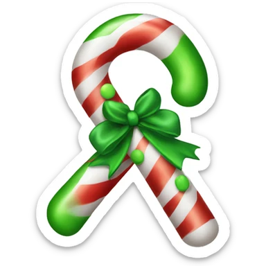 christmas green candy cane sticker