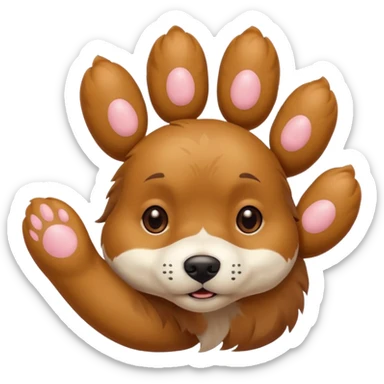 Dog paw raised in a clenched salute sticker