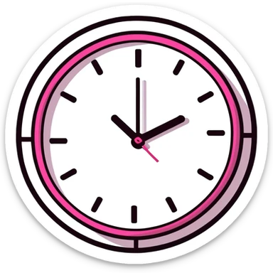 pink clock sticker