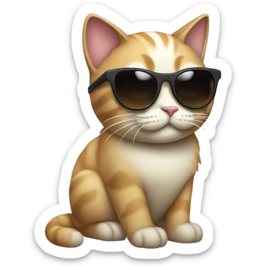Cat with sunglasses sticker