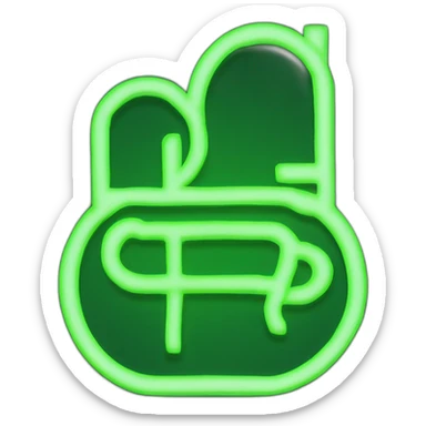 dollar sign, green of #08F9BF with neon glow of #08F9BF on it. Plain, monochromatic solid dark #141414 background. sticker