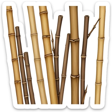 dried bamboo stalks, tan and brown color, cracked texture sticker