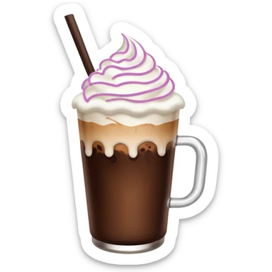 iced coffee with marshmallow cream on top sticker