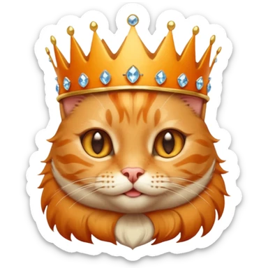 Cat with tiny jeweled crown — cute and smug sticker