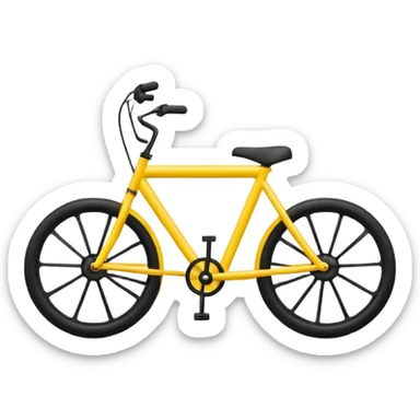 Create a Telugu Desam Party (TDP) flag emoji: bright solid yellow background, simple black bicycle icon in the center. Flat emoji style, bold colors, clean edges, no text, no gradients, no shadows. Square 1:1 ratio, transparent background, minimal and clear like a system emoji. sticker