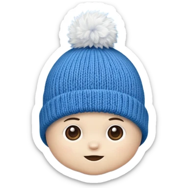 beanie with A fluffy pom-pom sticker