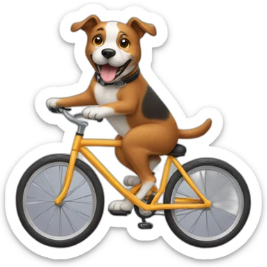 dog riding a bike sticker