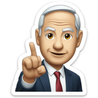 benjamin netanyahu flipping you off sticker