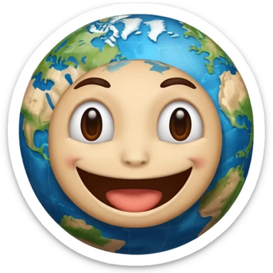 Planet earth emoji face on the office  sticker