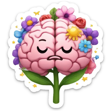 flowers, brain, stars sticker