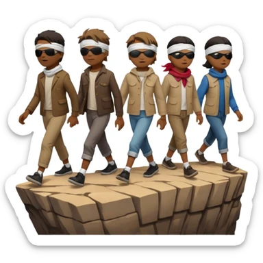 the blind leading the blind off a cliff  sticker