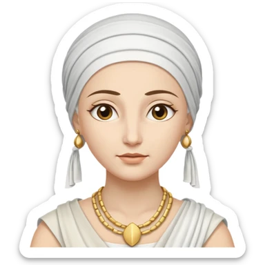 ancient greek woman with head covering sticker