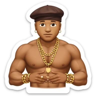 LL Cool J shirtless with necklace sticker