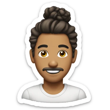 lightskin man with a messy bun sticker