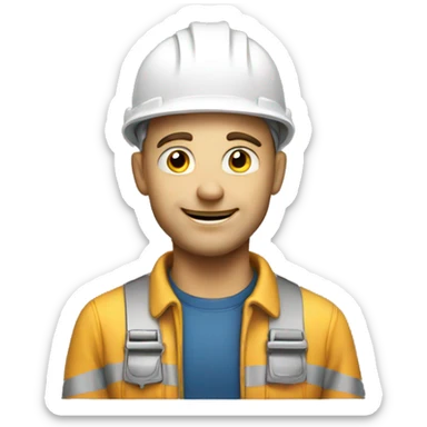 white male electrician sticker