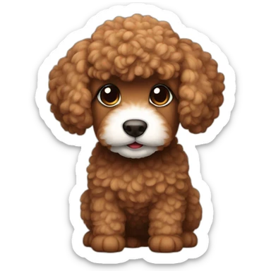 Brown mini pudel sticker