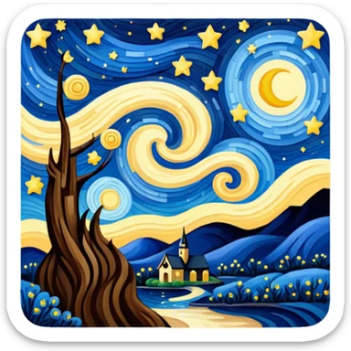 The Starry Night painting sticker