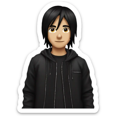 an emo kid name jack  with black hair and he is on kids sticker