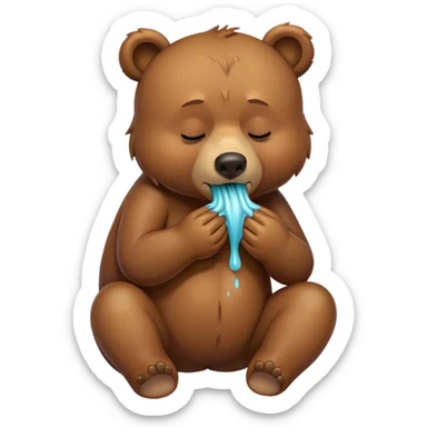 vomiting bear sticker