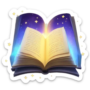 a magical book with a shine sticker