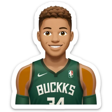 giannis smiling Milwaukee number 34 sticker