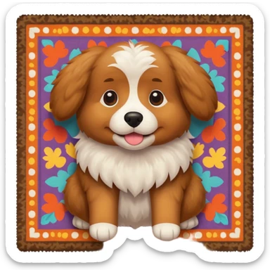 Make a cute brown tuged dog i a carpet sticker