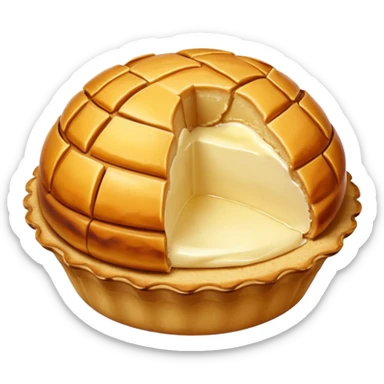 Half-shell shaped baked desert sticker