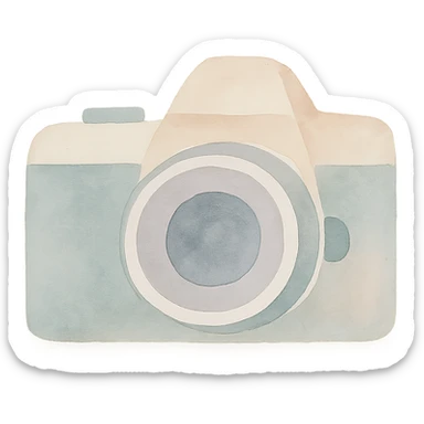 camera, watercolor art style sticker