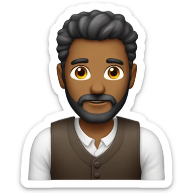 Hombre con barba y calvo sticker