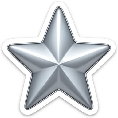 Silver aesthetic star sticker
