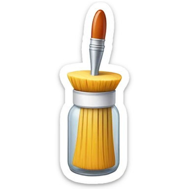 Paintbrush in prescription bottle sticker
