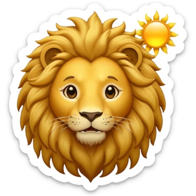 Realistic lion with a sun behind it sticker