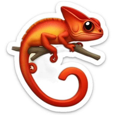 red-chameleon-with-letter-Q sticker
