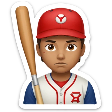 Tough baseball player sticker
