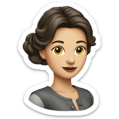 Brunette-girl-old-money-fashion-style sticker
