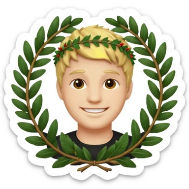 A detailed face emoji of Nero, the Roman emperor sticker