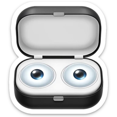 2 contact lenses white travel mini case sticker