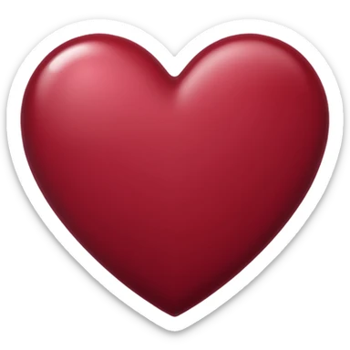 burdgundy classic heart iphone emoji sticker