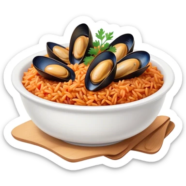 Spanish rice mussels onions  sticker