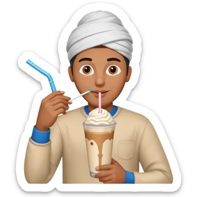 muslim man drinking milkshake sticker