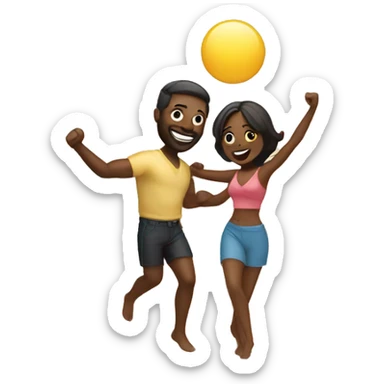 Dancing couple on a beach sticker