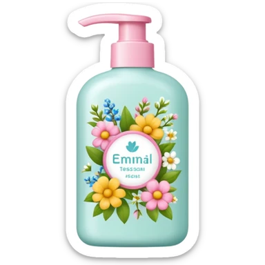, flower)

bottle of hair care product with seasonal symbols around sticker