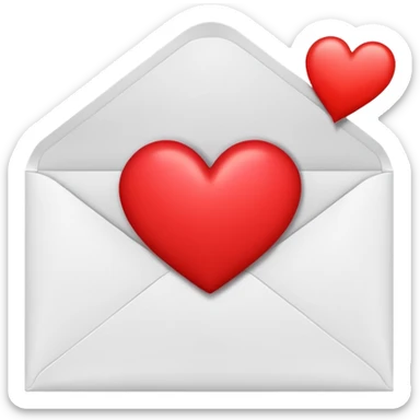 White Envelope with Heart sticker